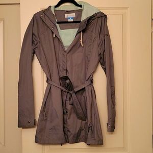 Hooded Columbia rain trench coat